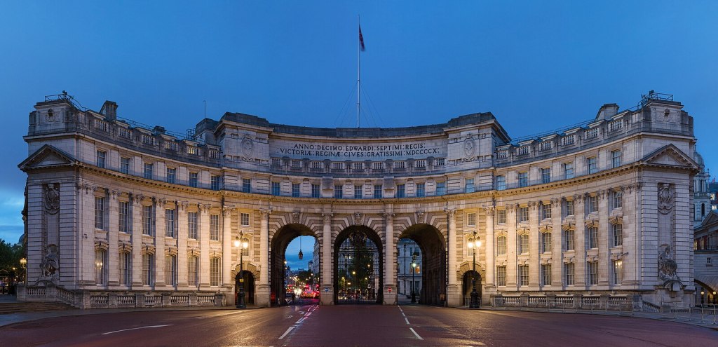 Admiralty Arch at the end of The Mall, London — soon to open as the Waldorf Astoria London
