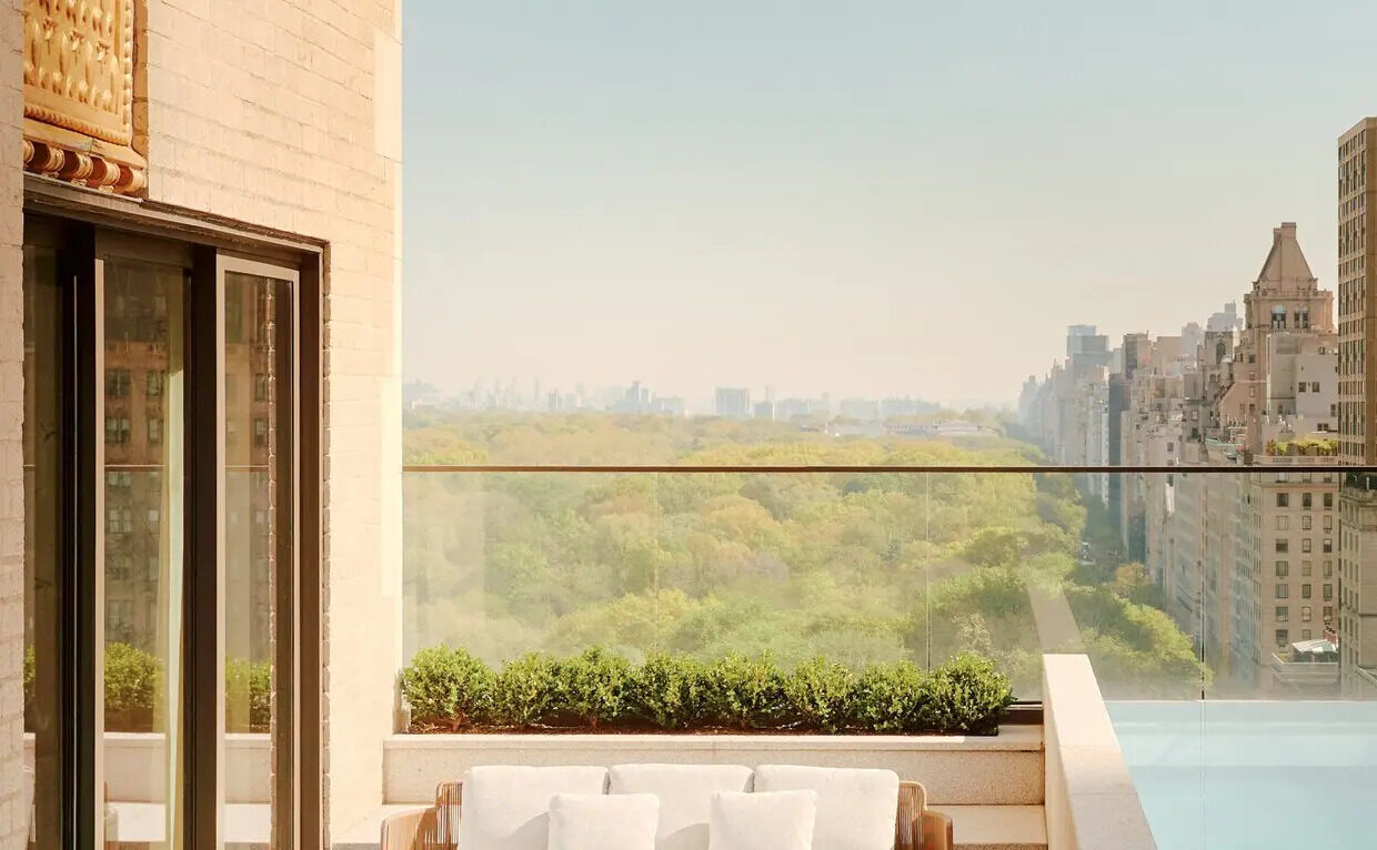 A private terrace pool overlooking Central Park from a Home at Aman New York