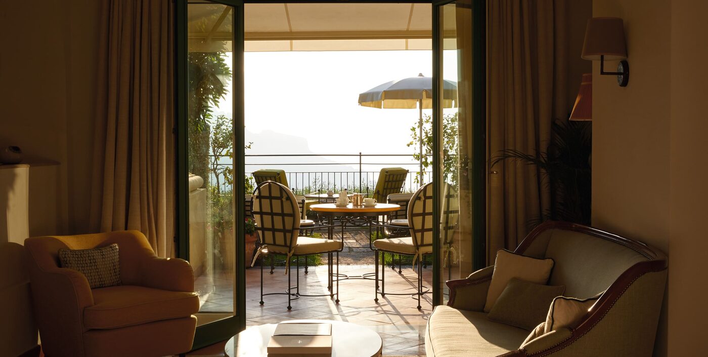 A garden suite with sea view at Caruso, A Belmond Hotel, Ravello