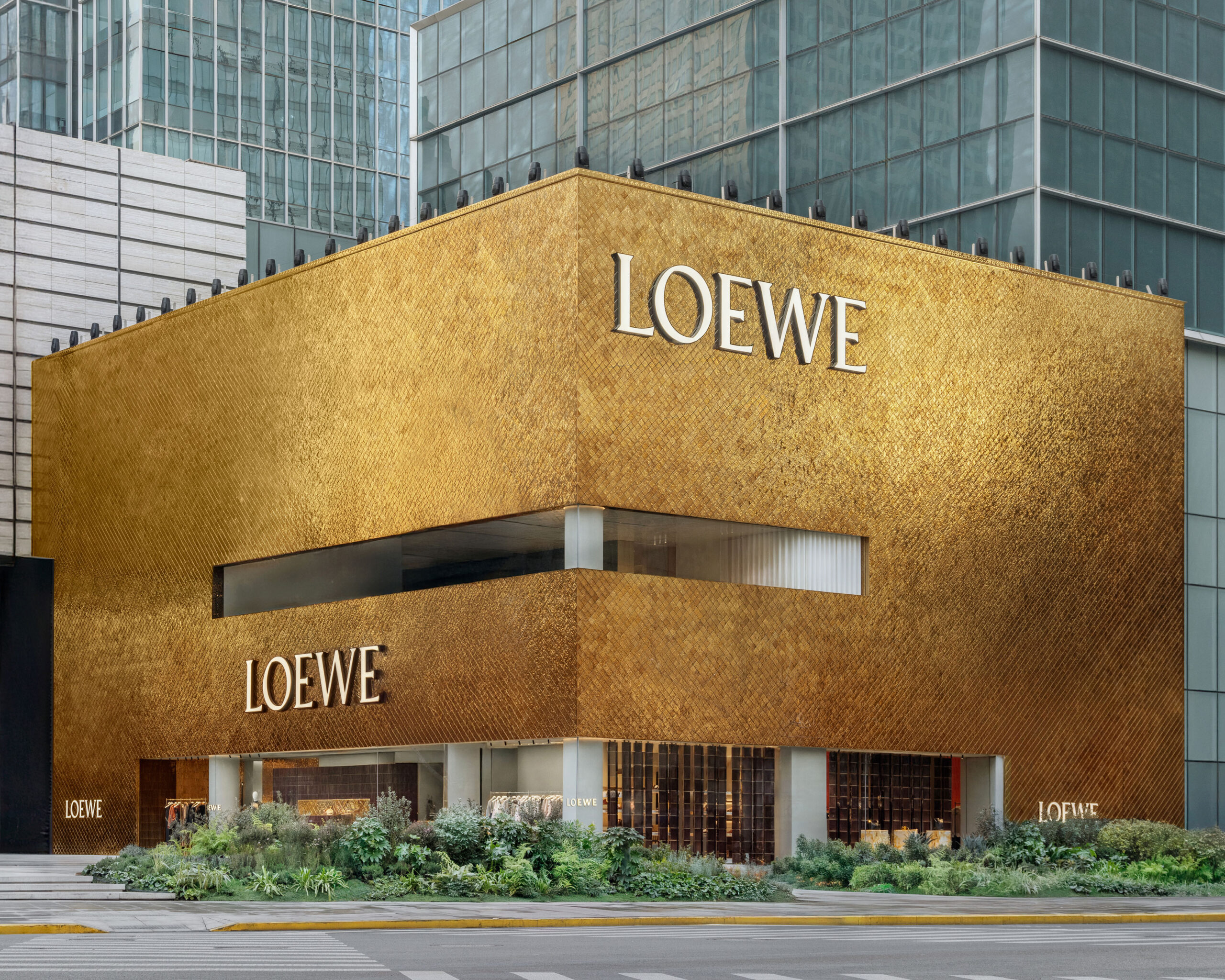 Casa Loewe Shanghai flagship store interior with art and design curation