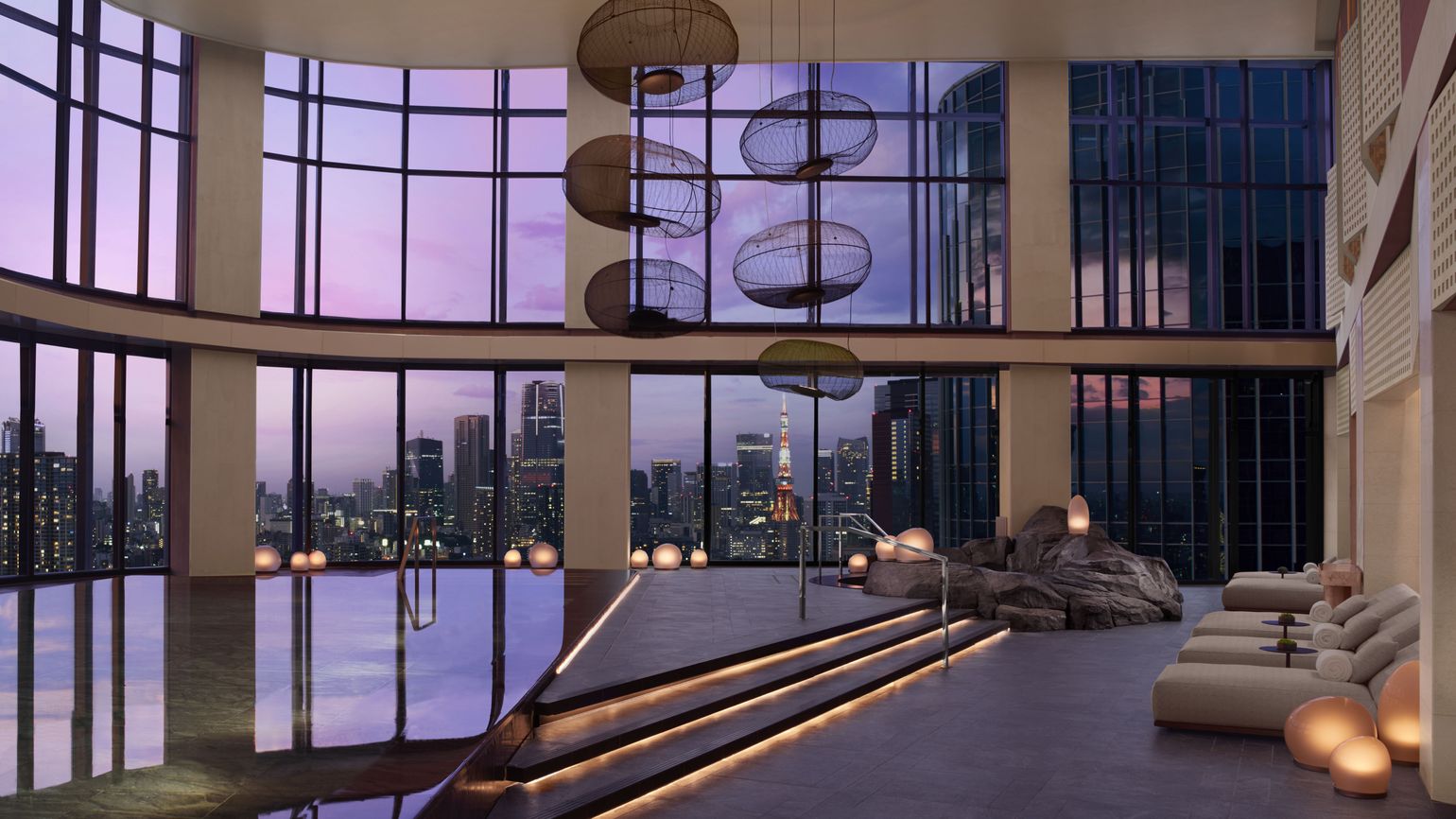 JW Marriott Hotel Tokyo, designed by Yabu Pushelberg on the upper floors of THE LINKPILLAR 1 SOUTH at Takanawa Gateway City