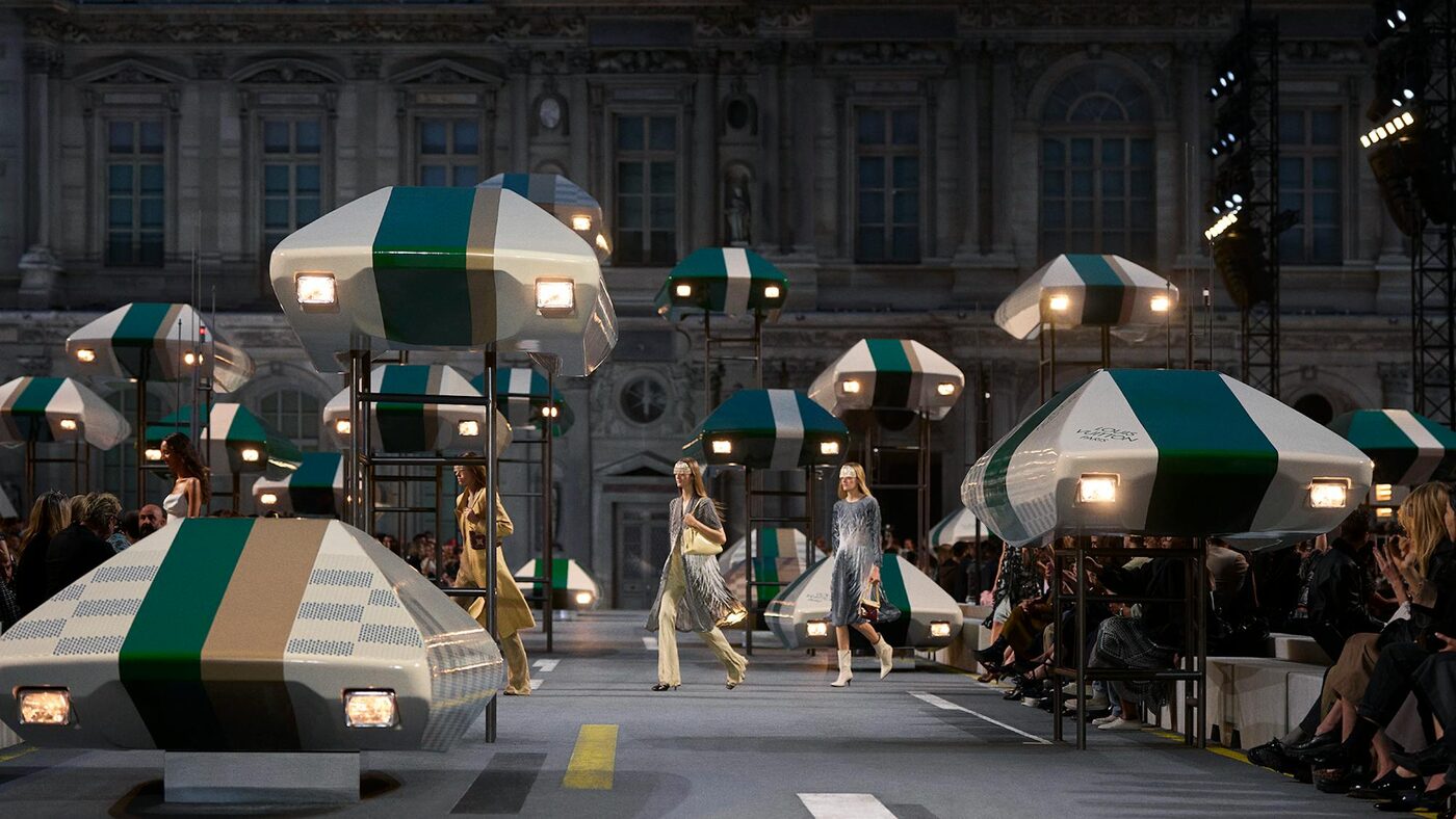 Louis Vuitton Spring-Summer 2027 show finale in the Cour carree of the Louvre