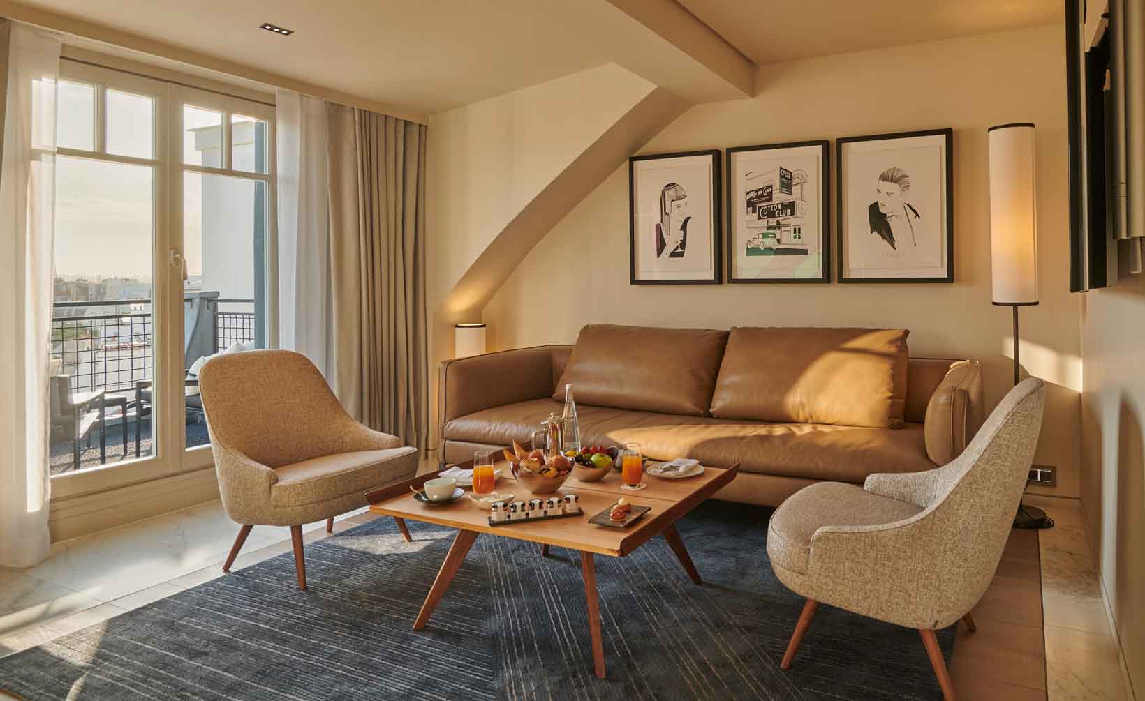 A Signature Suite sitting area at Mandarin Oriental Lutetia, Paris