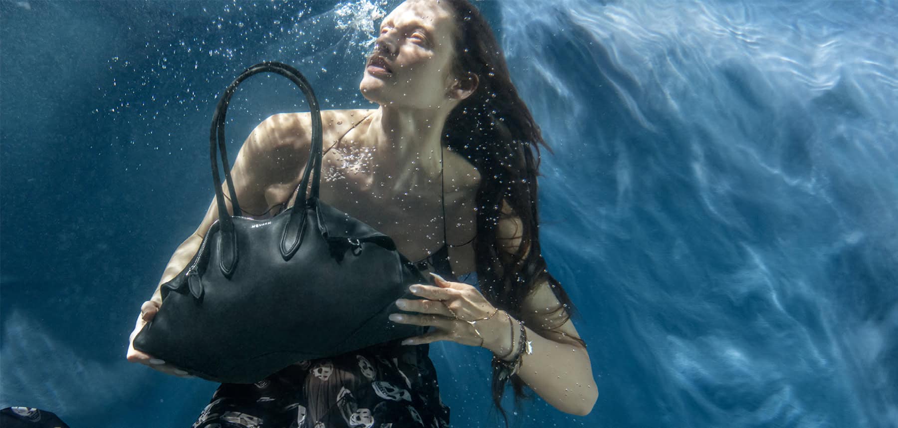 Alexander McQueen De Manta bag campaign, photographed by Tim Walker with model Vivien Solari