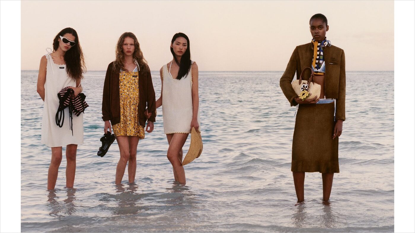 Cover image from the Miu Miu 2026 L'Ete collection campaign, photographed by Jeano Edwards.