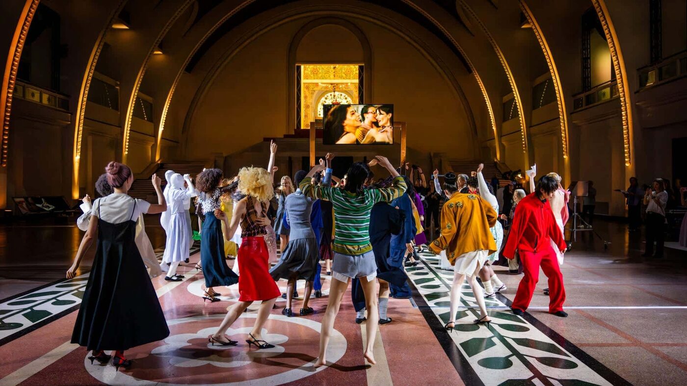 Miu Miu Tales & Tellers performance inside the domed hall of the Shanghai Exhibition Center