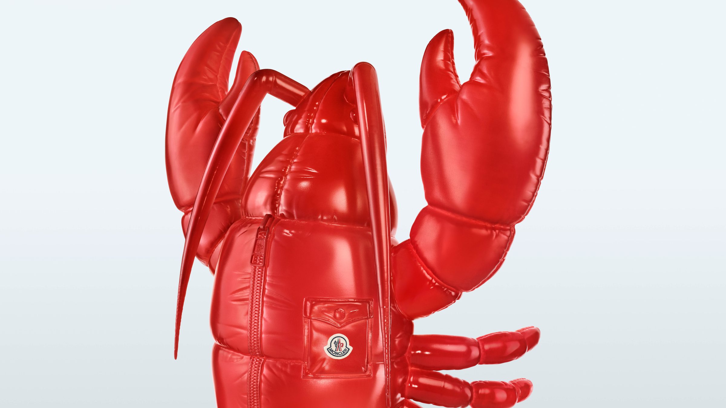 Moncler Puffy Summer SS26 inflatable red lobster mascot