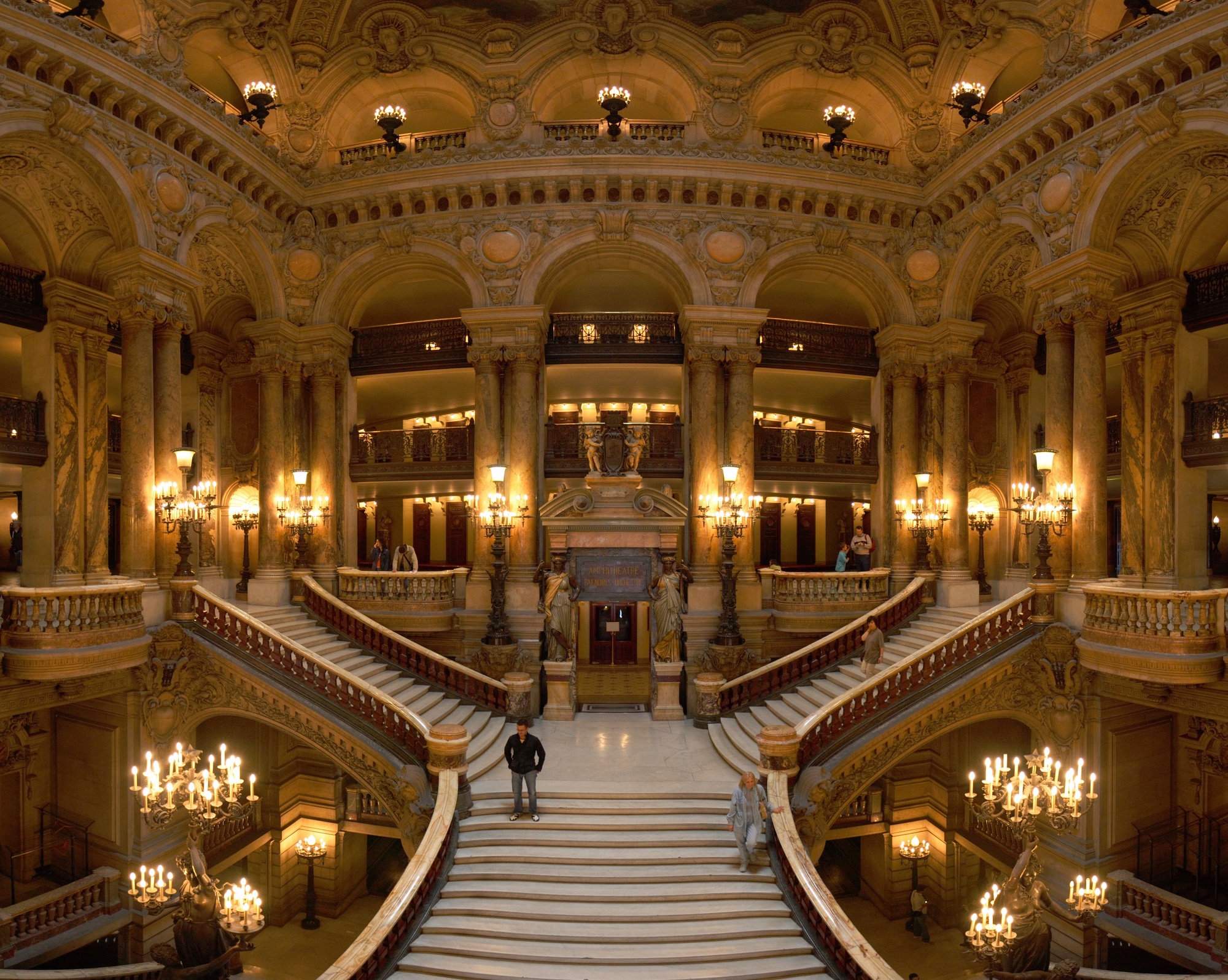 The Palais Garnier — grand staircase and gilded interiors, Paris