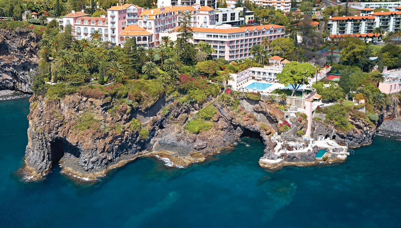 Reid's Palace, A Belmond Hotel, on its cliff above Funchal, Madeira, courtesy of Belmond