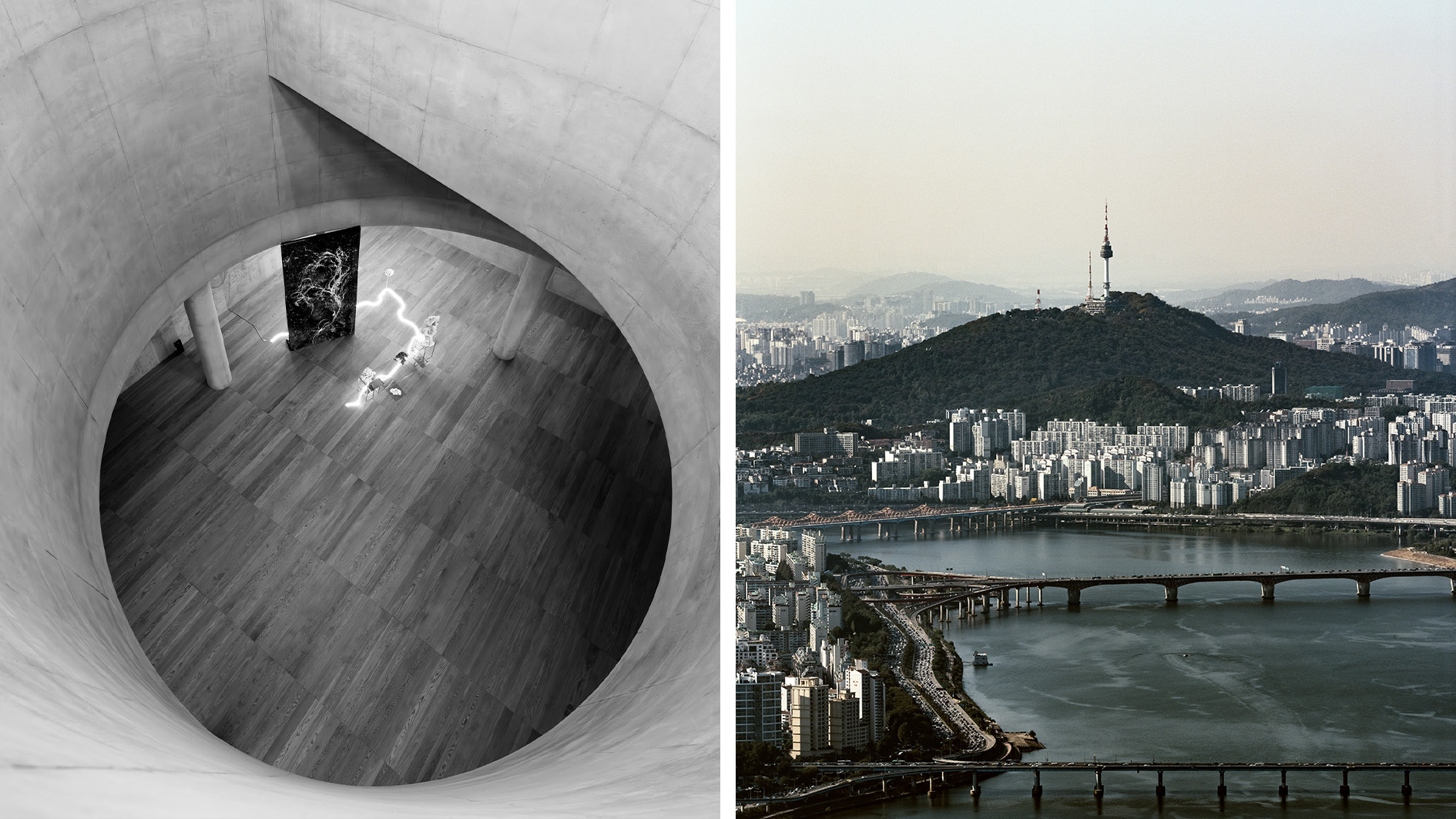 Seoul skyline with Songeun Art Space by Herzog and de Meuron