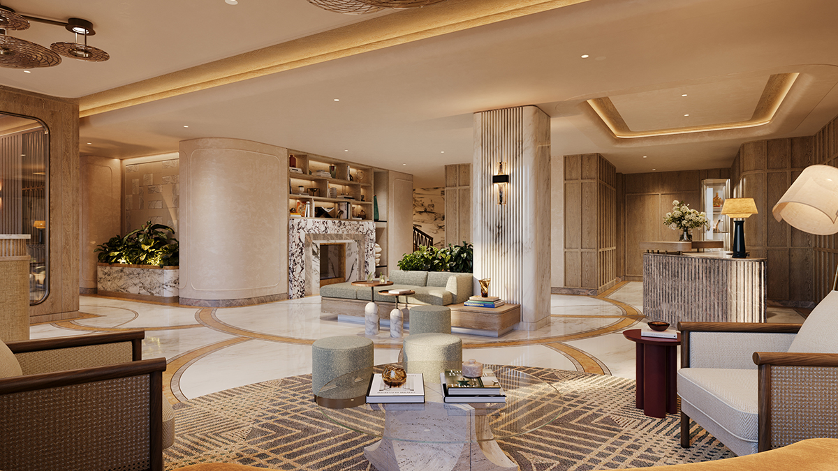 Six Senses Milan reception area in the Brera district