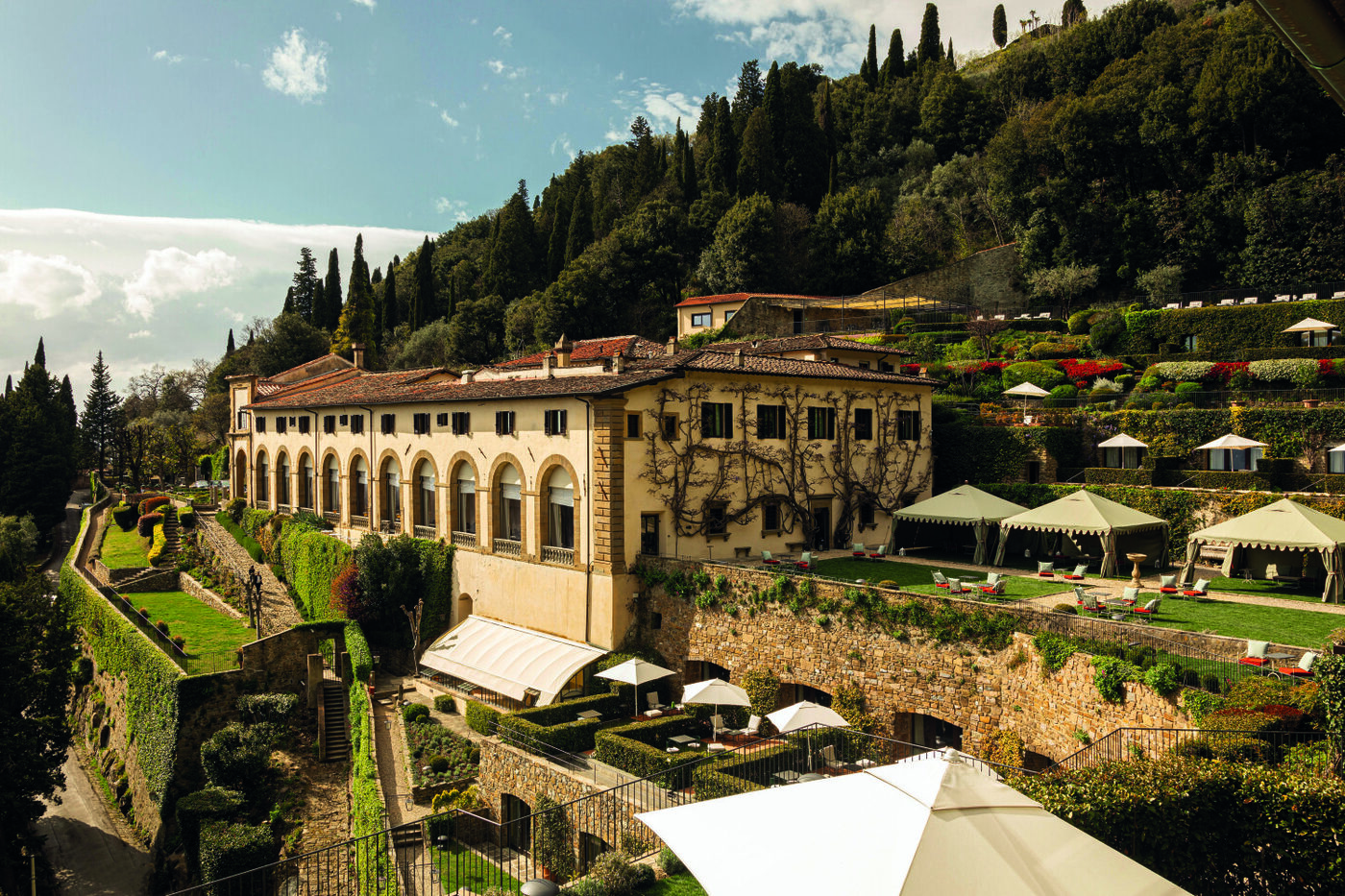 The terraced Italian gardens at Villa San Michele, Florence